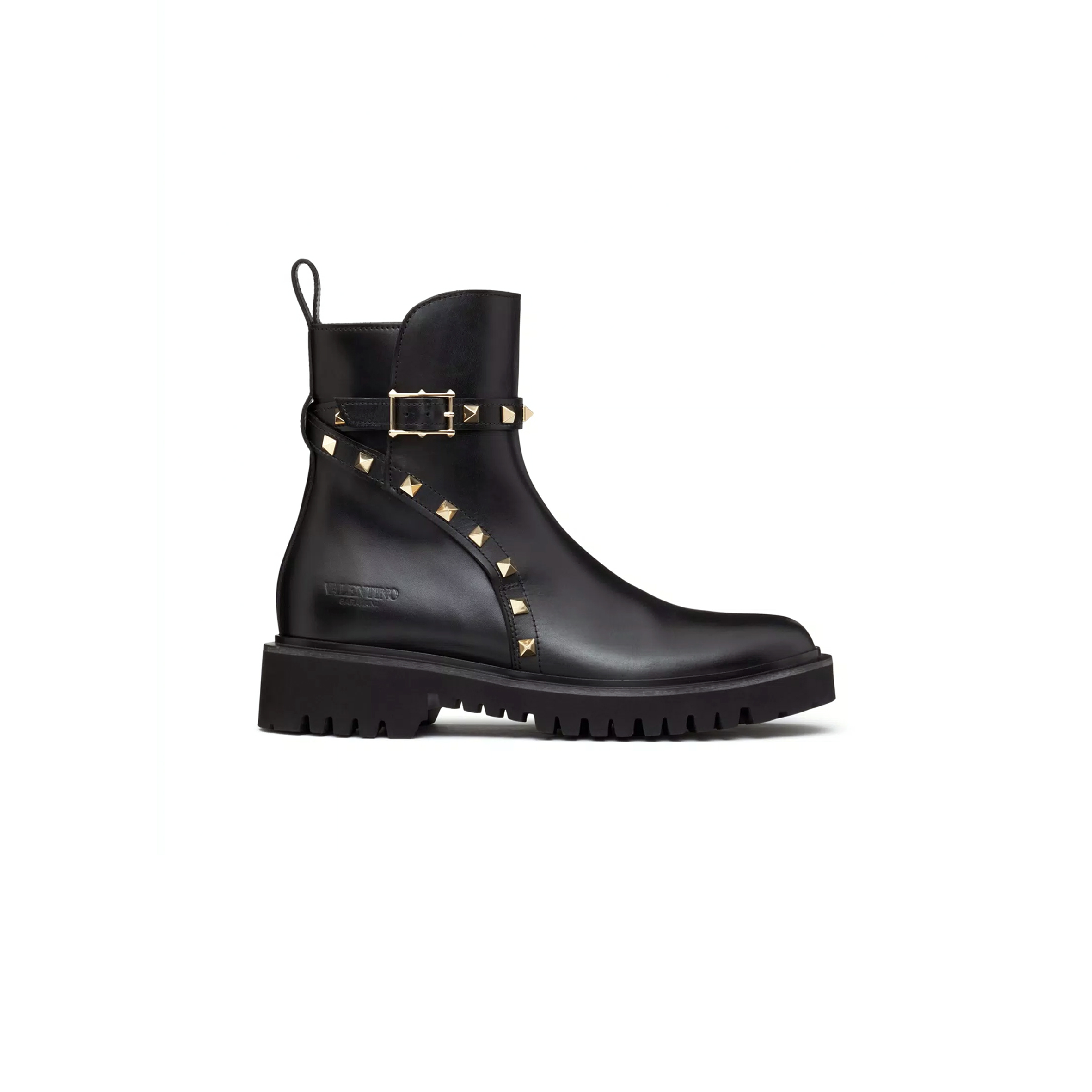 Va1e*ntin0 rockstud calfskin ankle boot 40mm 3w0s0hy8awe_0no